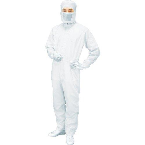 ブラストン クリーンルーム用ウェア フード付カバーオール(ホワイト) 男女共用 BSC-11001-W LL (7051bn)