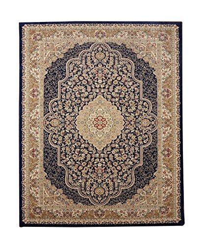イケヒコ トルコ製 ウィルトン織り カーペット 『ベルミラ RUG』 ネイビー 約200×250cm