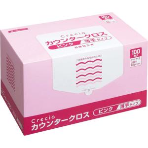 日本製紙クレシア クレシア抗菌カウンタークロス 薄手タイプ (1箱・100枚入) ピンク
