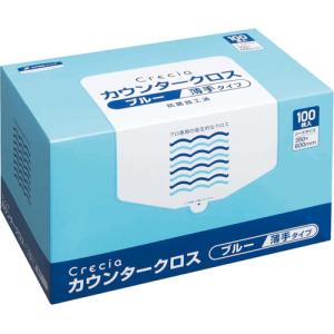 日本製紙クレシア クレシア抗菌カウンタークロス 薄手タイプ(1箱・100枚入)ブルー【JKL104A】