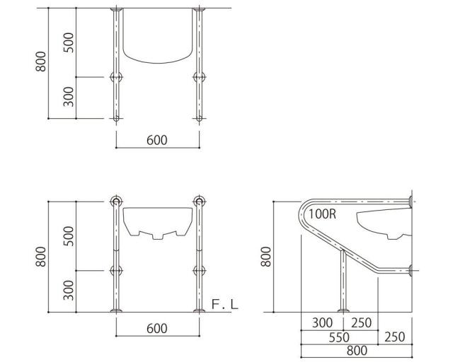 新協和 バリアフリー手摺洗面・手洗器用標準34mmバフ研磨 48,383円