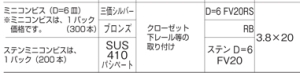 水上金属 ミニコンビス シルバー 「ケース販売・9000本」 【010-8002-1】【入数:30】