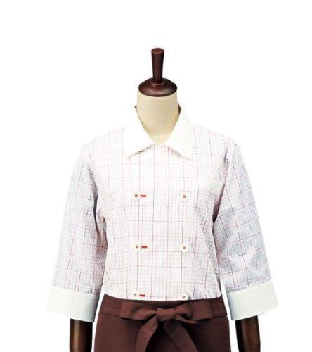 TKG テイケイジイ 遠藤商事 チェック コックシャツ・スタンドカラーSBK4101 オレンジ M【SKT5908】