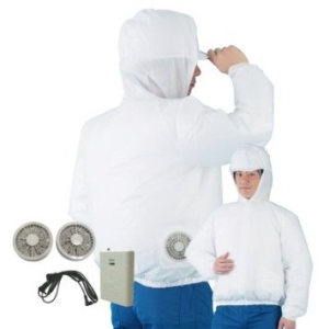 アゼアス 使い切り空調服 AZ WORK? ジャンパー・ファンセット 白 LL AZWORK3193FST-LL 1セット