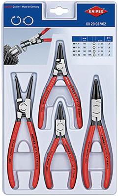 クニペックス KNIPEX 002003V02 スナップリングプライヤーセット(4本組) 002003V02