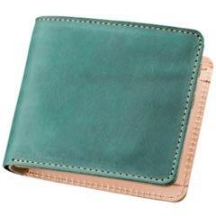 アイアイ ヌメ革 二つ折り財布 グリーン  OJ-4021