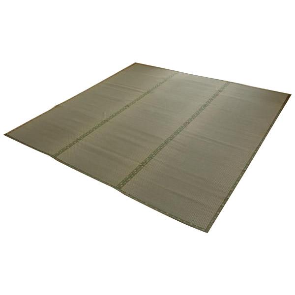イケヒコ 純国産 い草 上敷き カーペット 市松織 『不知火』 本間6畳(約286×382cm) 熊本県八代産イ草使用