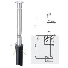 帝金 (ステンレス製) バリカー 上下式 スタンダード KS-11S 取替支柱 【479-0443】の通販は 41,462円