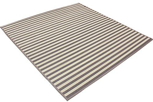 イケヒコ マリンストライプ 竹ラグカーペット 『DXロカ』 ベージュ 約180×180cm