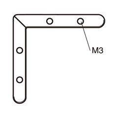 福井金属工芸 6332 アルミ額用鉄コーナー金具2t×45×6.7 M3×4