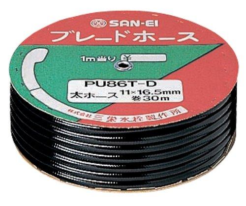 SANEI(旧社名:三栄水栓製作所) ブレードホース バスルーム用 長さ:30m巻 ブラック PU86T-D