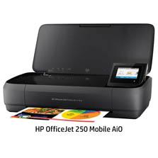 HP エイチピー 250 Mobile AiO(CZ992A#ABJ) OfficeJet インクジェットプリンター インク4色 染料+顔料 4800×1200 dpi 最大用紙サイズA4 接続(USB)〇 接続(無線LAN)〇 スキャナ機能有り コピー機能有り ブラック