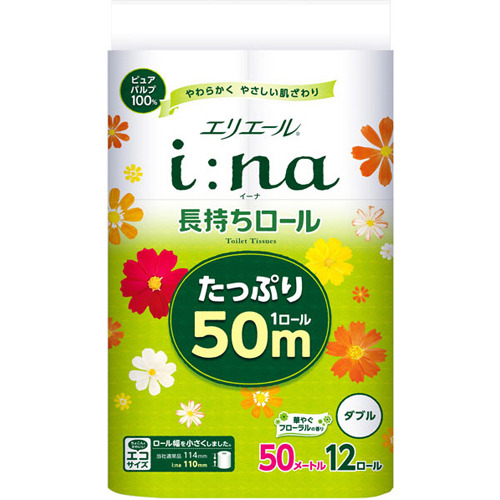 大王製紙 エリエール イーナ12RW50M  家庭用コンパクト(P)【入数:6】