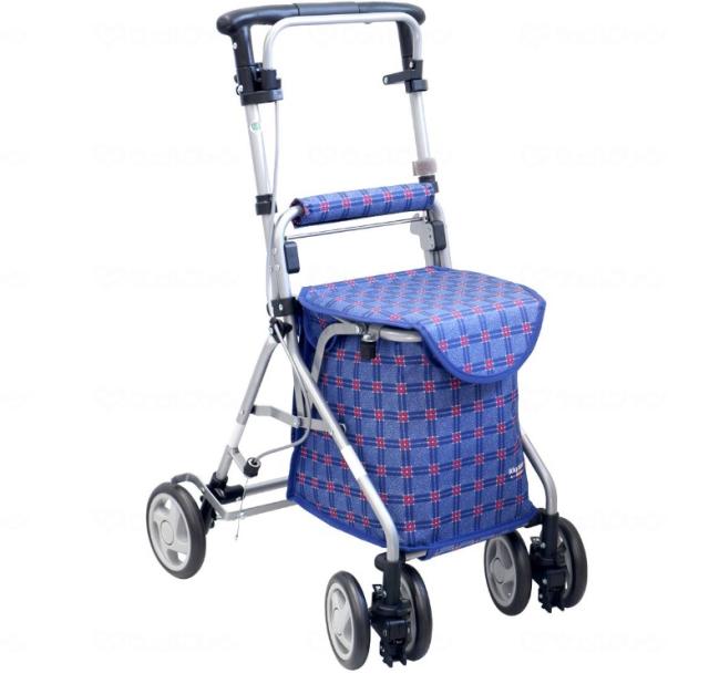 フォルテ 二筋格子ブルー (島製作所) (シルバーカー