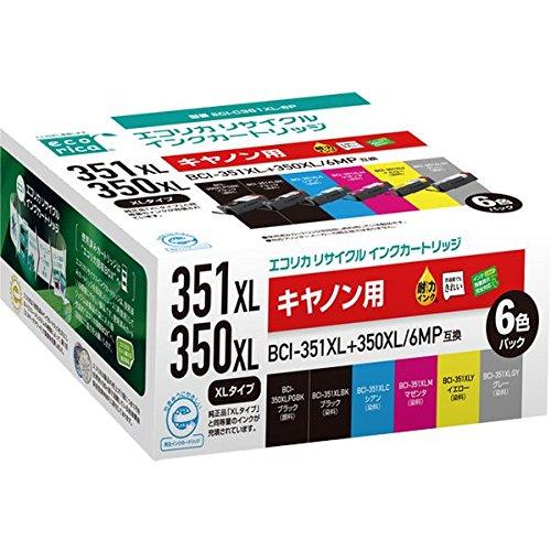 エコリカ リサイクルインクカートリッジ CANON  BCI-351XL+350XL/6MP 6色セット(増量) ECI-C351XL-6Pの通販は