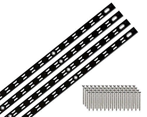HILOGIC ハイロジック 98183 リーフ棚柱 1820mm ブラック 4本(ビス付)