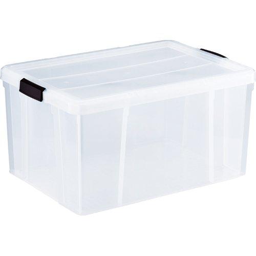 TRUSCO トラスコ中山 TRUSCO クリアライトボックス 66L 黒半透明 code:7992459