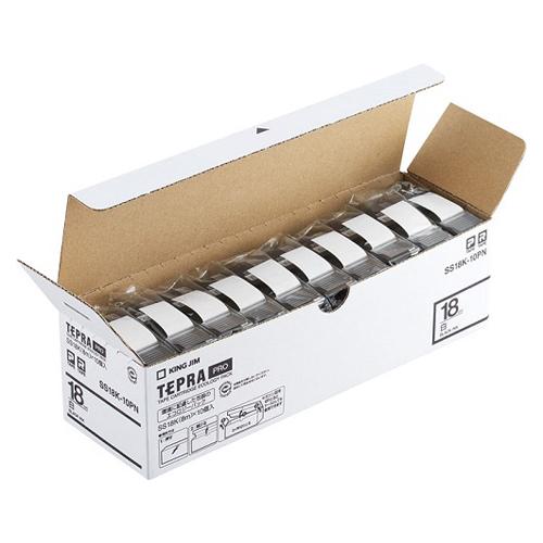 KING JIM キングジム テプラPRO テープカートリッジ エコパック10個入 18mm 白 SS18K-10PN