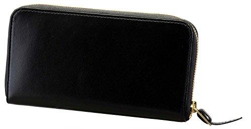 フルラージュ 手塗りオイルレザー ラウンドファスナー長財布 ブラック  TA45-01