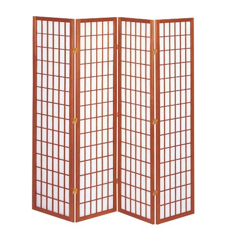 ノーブランド 和風衝立 ブラウン JP-和風衝立4連ひかりの通販は