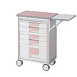 AS ONE ヨ-ロピアンカ-トII(補助天板付き・回診タイプ) 2段ピンク 630×400×855mmNCNK1316138-5884-04の通販は