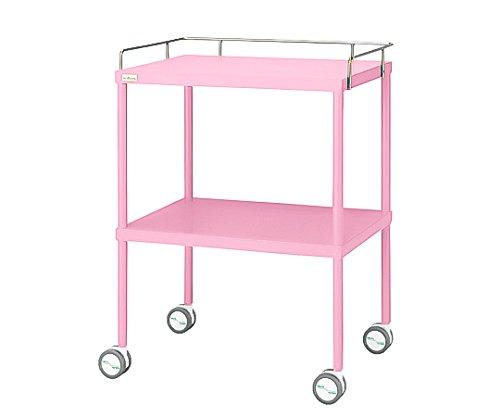 アズワン カラフル回診車 手摺付 ピンク 616×450×842mmNCNN313-0553020-210-12