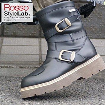 ロッソスタイルラボ(Rosso StyleLab) ROB-202 RIDハイソールブーツ BK 25 (ROB-202/BK/25)
