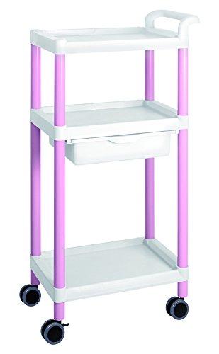 アズワン モバイルイージーカート(トールタイプ/レギュラー31)3段 ピンク ME31B   1個の通販は