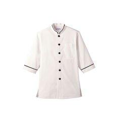 サーヴォ(Servo) ショップコート D-1127オフホワイト×ブラック 3L【SKC3605】