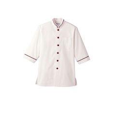 サンペックス ショップコート D-1131オフホワイト×ワイン S【SKC4001】