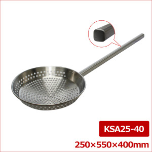 長谷川化学工業 ステンレス 一体型 角柄網ひしゃくφ25cm×柄長40cm【AHS3701】