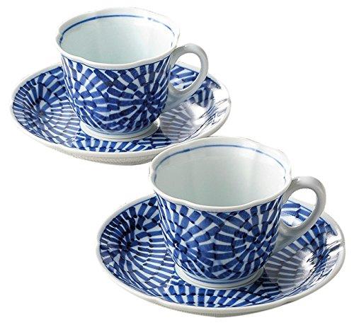 不二商店 林千作 タコ唐草絵(手描) 珈琲碗皿2客揃   007-243Mの通販は