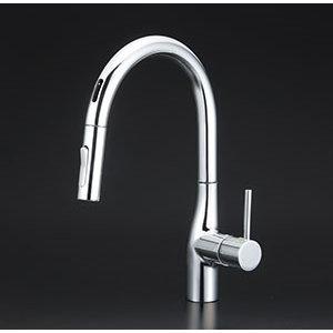 KVK (寒)センサー付グースネックシングルレバー式混合栓(eレバー)KM6071ZEC