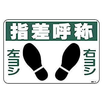 日本緑十字社 101002緑十字 路面用標識 指差呼称・右ヨシ左ヨシ 300×450 軟質エンビ 裏面糊付8149267