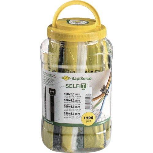 BUCK.001SapiSelco バケットケーブルタイ ミックス 1200本 100〜250m8356407の通販は 5,589円