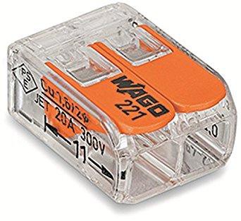 ワゴジャパン WFR2WAGO WFR-2 より線・単線ワンタッチ接続可能コネクタ 2穴用 100個入7995385の通販は