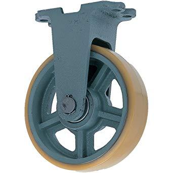 UHBK300X90ヨドノ 鋳物重荷重用ウレタン車輪固定車付き UHBーk300X908353235
