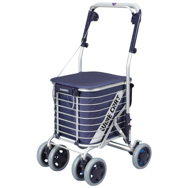 ユーバ産業 ワイヤーカート スワレル バッグ付き AS-0275(無地・ネイビー) (1092990)
