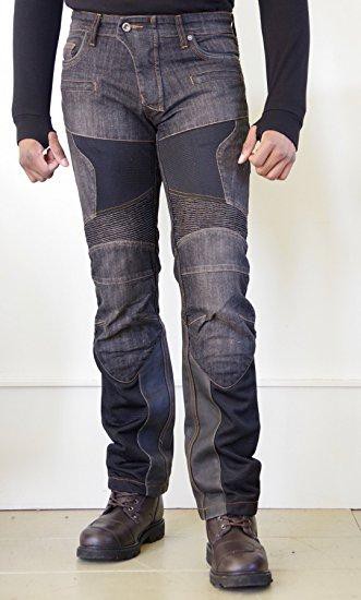 KOMINE(コミネ) スーパーフィットプロテクトレザーメッシュジーンズ ブラック WJ-741S S/F Protect Leather M-Jeans Black WM/28 07-741