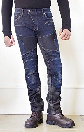 KOMINE(コミネ) コミネ(KOMINE) WJ-741S スーパーフィットプロテクトレザーメッシュジーンズ DEEP INDIGO(5XLB) S/F Protect Leather M-Jeans 07-741の通販は
