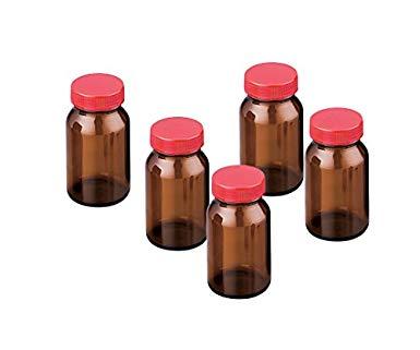 アズワン 規格瓶SCC 50本入 (純水洗浄処理済み) No.13K 茶 1箱(5本×10袋入)