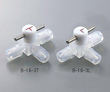 アズワン ミニチュアCTFE3方コック(チューブ接続タイプ) B-1.6-3L 1個
