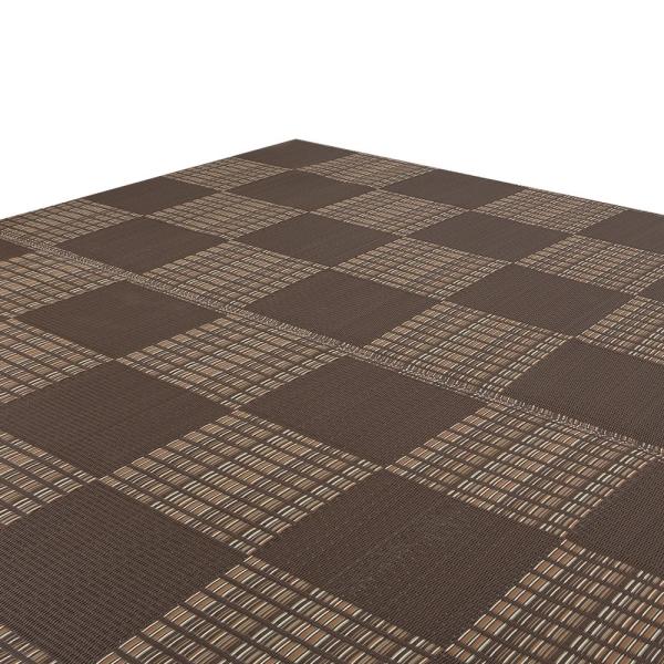 イケヒコ ラグ 洗える PPカーペット 『ウィード』 ブラウン 本間8畳(約382×382cm)
