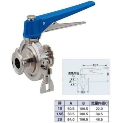 KAKUDAI カクダイ 691-35-D サニタリーバタフライバルブ(分割式)//2S