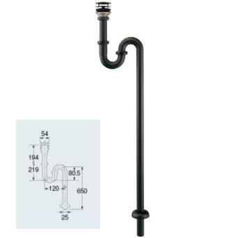 KAKUDAI カクダイ 433-421-25 丸鉢つきSトラップ//ブラックの通販は