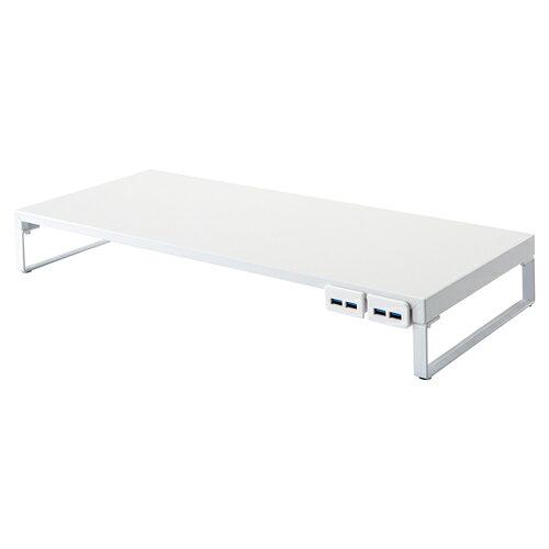 リヒトラブ 机上台 USBハブ付 幅590mm 白 A-7334-0 1台(A-7334-0)