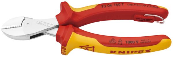 クニペックス KNIPEX 7306-160TBK 絶縁コンパクトニッパー 落下防止(BK) 7306-160TBK
