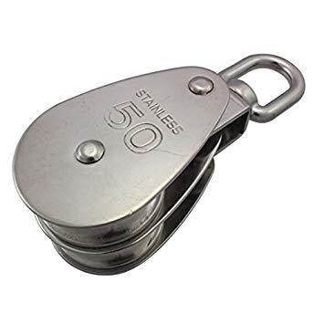 ハイロジック 11394 ステンレス 豆ブロック (2車) 50mm 1個入の通販は