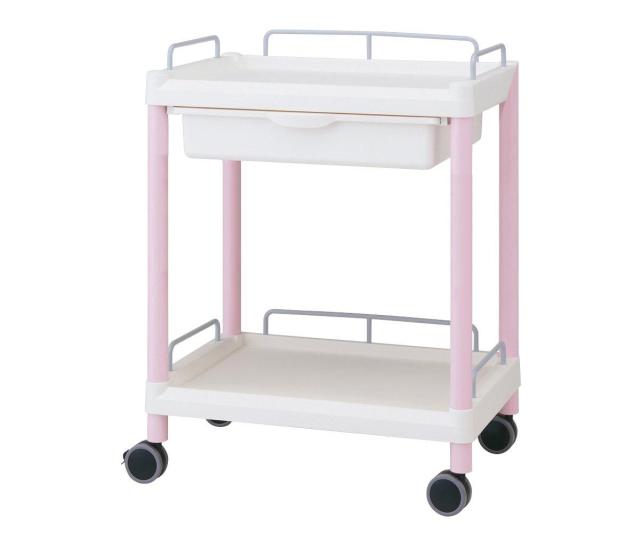アズワン モバイルイージーカート(ガード枠付き) 引出しあり 2段 651×447×8107-1275-06
