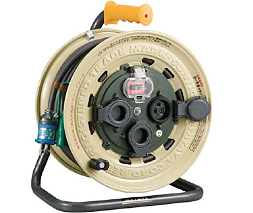 畑屋製作所 ハタヤ(ハタヤリミテッド) サンタイガーレインボーリール 単相100V 30m アース・ブレーカー付 BX-301K 3072690